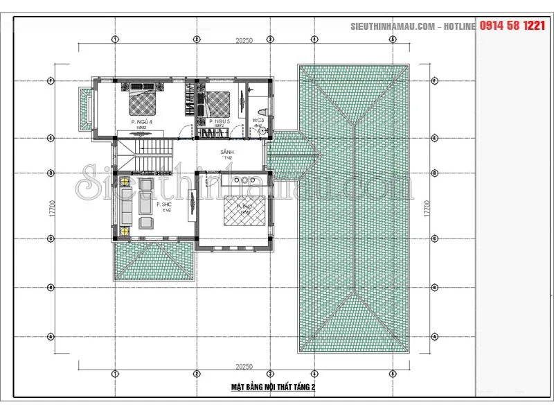 Thiết kế nhà có 5 phòng ngủ đẹp