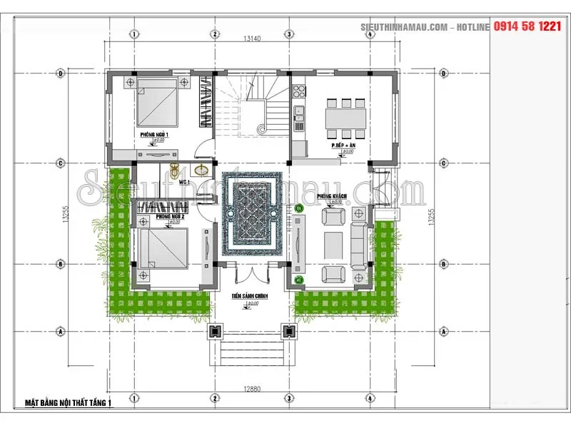 Biệt thự mặt tiền 12m