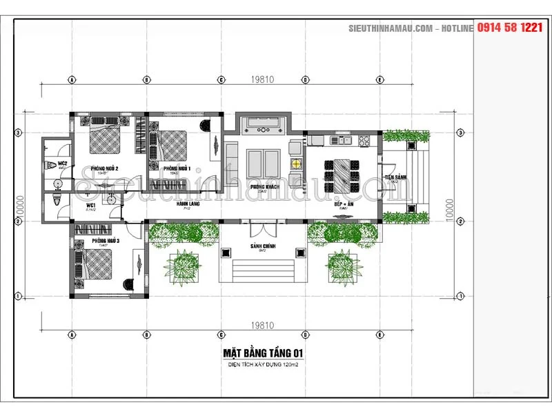 thiết kế nhà vườn 120m2