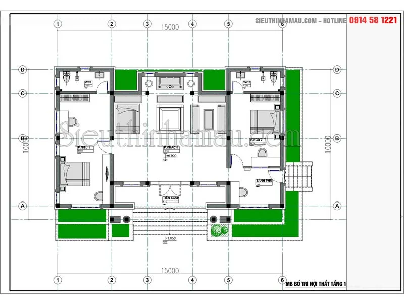 Nhà cấp 4 hình chữ nhật