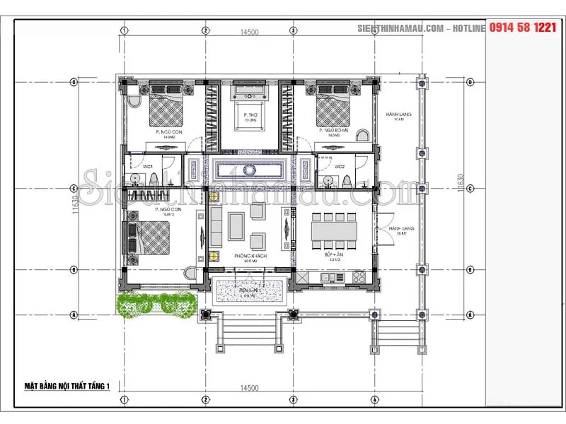 nhà cấp 4 mái ngói nông thôn