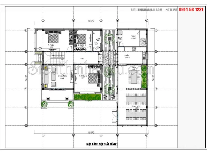 Thiết kế nhà có 5 phòng ngủ đẹp