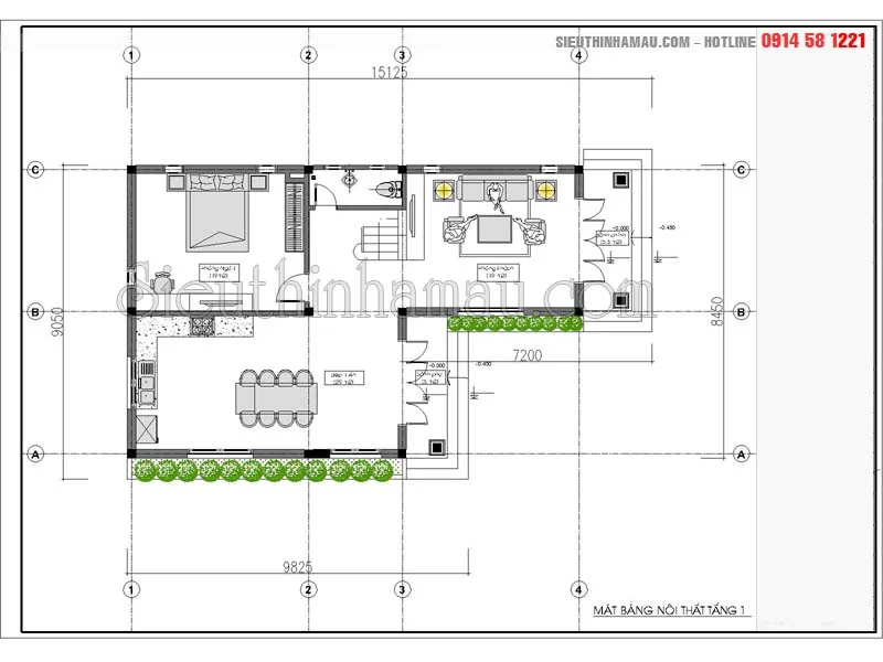 Thiết kế nhà đẹp 8x15m