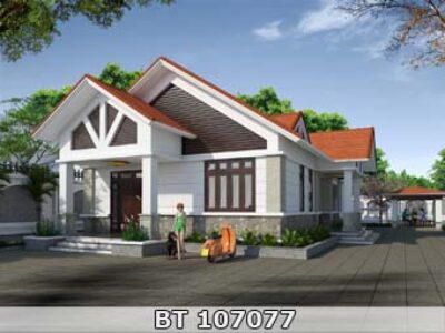 Mẫu nhà mặt tiền 8.5m 1 tầng BT107077