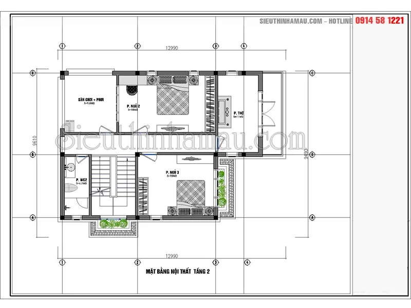 Mẫu nhà mặt tiền 8m đẹp