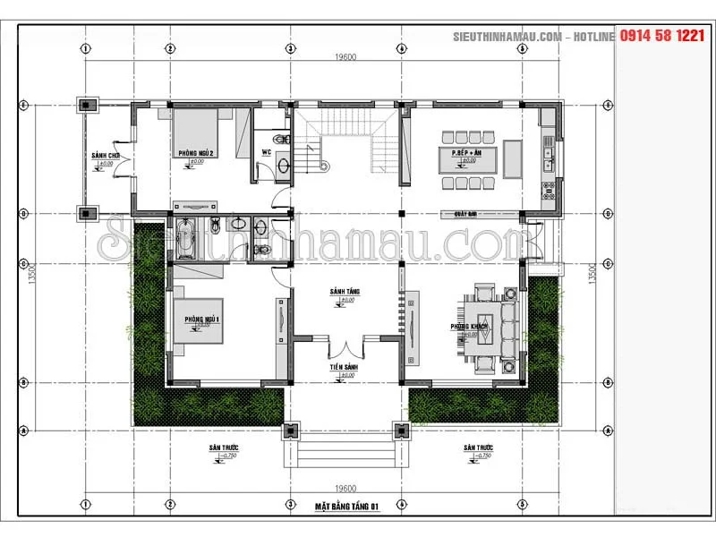 mẫu thiết kế biệt thự 300m2