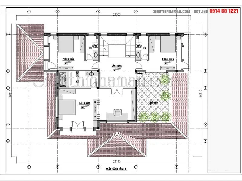 mẫu thiết kế biệt thự 300m2