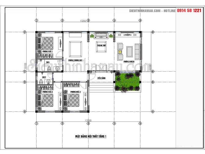 Mẫu Nhà 1 Tầng 4 Phòng Ngủ Đẹp | Nandesign