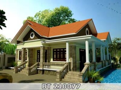 nhà cấp 4 mái ngói nông thôn