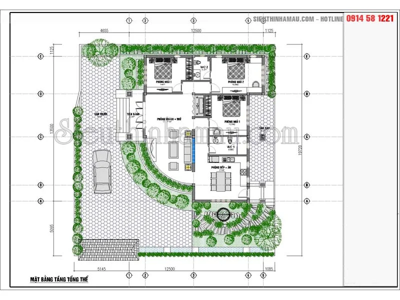 nhà cấp 4 mái thái 3 phòng ngủ