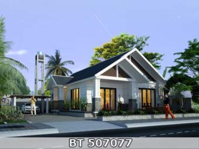 nhà cấp 4 nông thôn 2 phòng ngủ đẹp