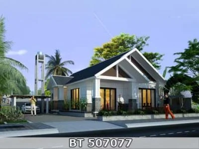 nhà cấp 4 nông thôn 2 phòng ngủ đẹp