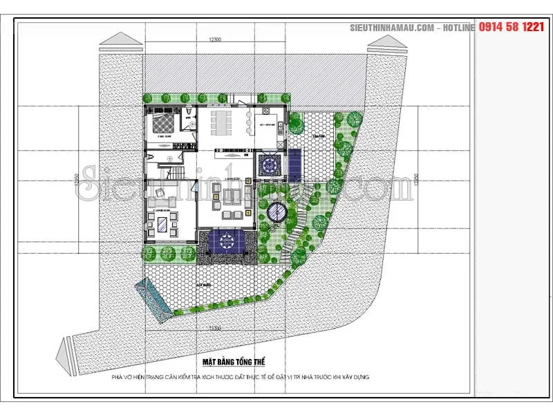 Nhà vuông mái thái 2 tầng