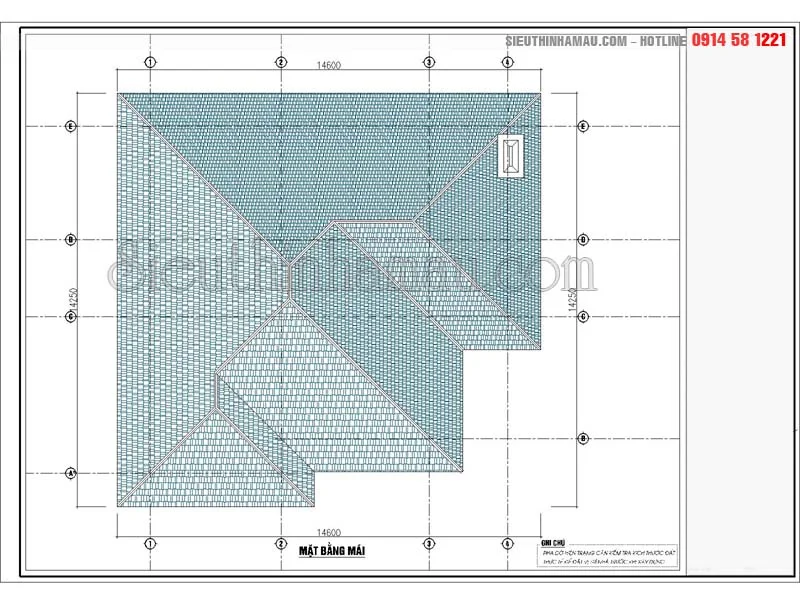 Nhà vuông mái thái 2 tầng