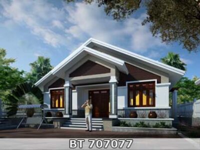thiết kế nhà 1 tầng có phòng thờ