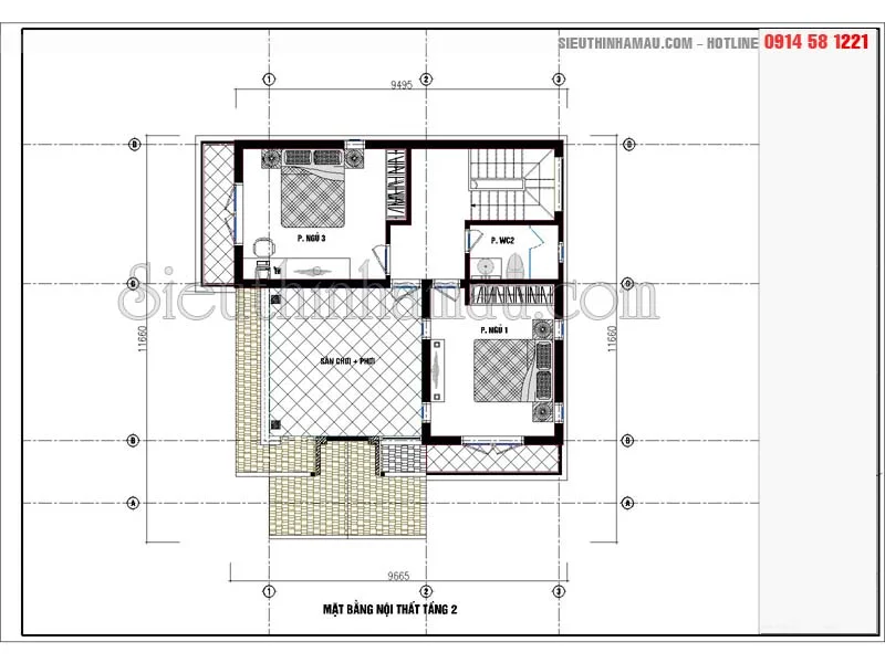 Thiết kế nhà 80m2 3 phòng ngủ đẹp