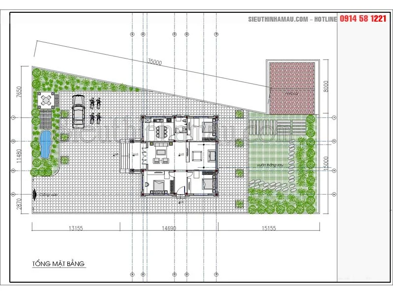 thiết kế nhà hình vuông đẹp
