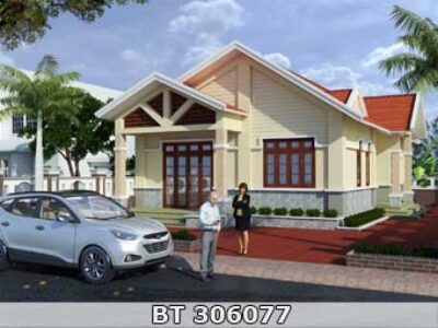 Bản vẽ nhà cấp 4 3 phòng ngủ BT306077