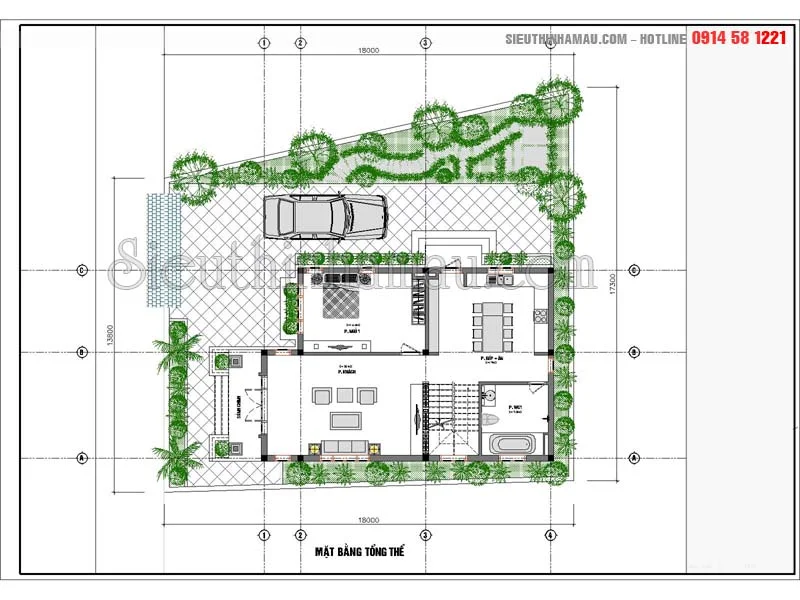 Bản vẽ nhà 2 tầng 8x15m