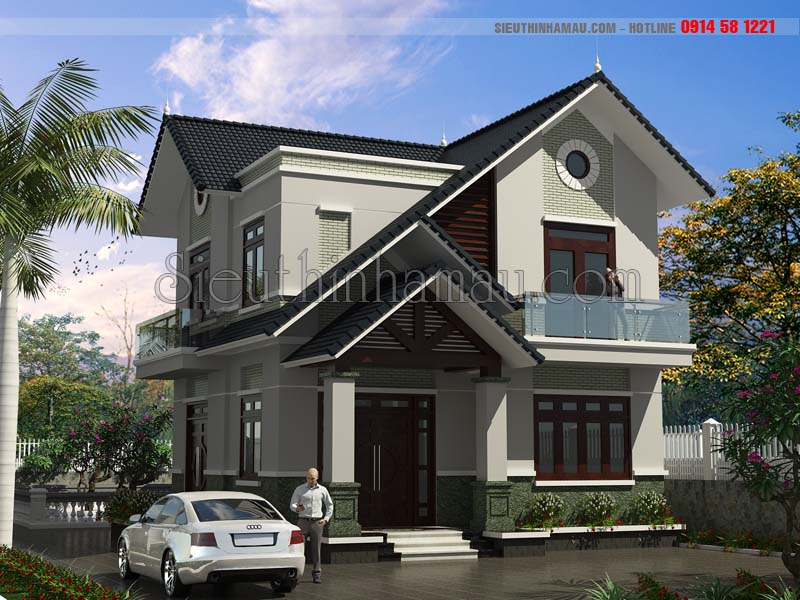 Thiết kế biệt thự hiện đại 2 tầng đơn giản tại Vĩnh Long - BT 21335