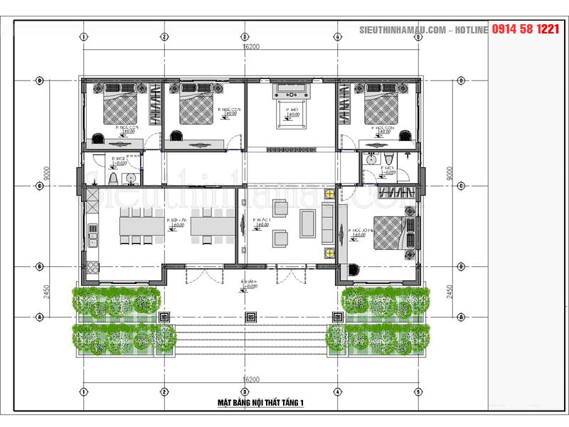 Nhà biệt thự cấp 4 1 tầng 4 phòng ngủ TAG516126 - Kiến trúc Angcovat