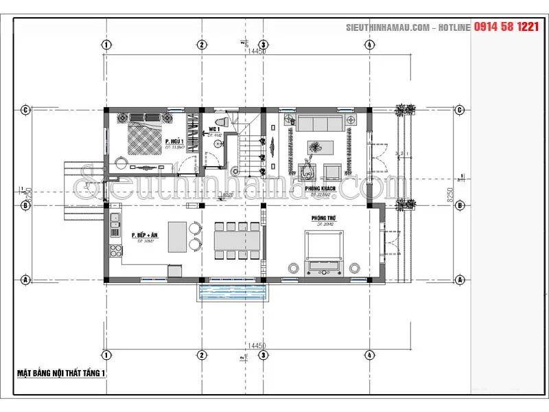 Mặt bằng biệt thự 110m2