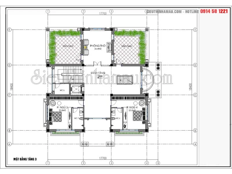Biệt thự 3 tầng kiểu châu âu