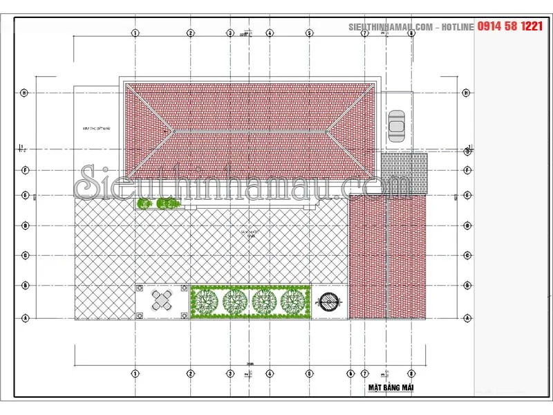 Mẫu nhà cấp 4 mái ngói đỏ đơn giản diện tích 150m2