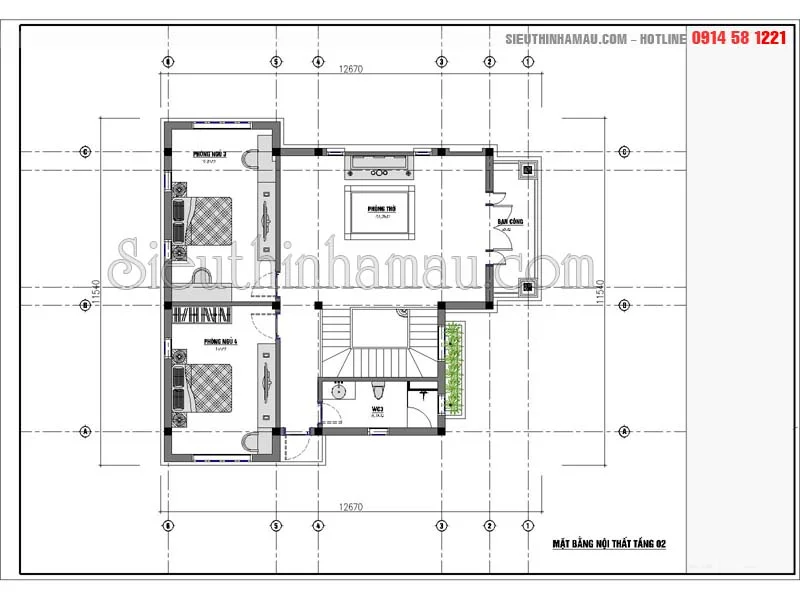 Mẫu biệt thự 2 tầng 130m2