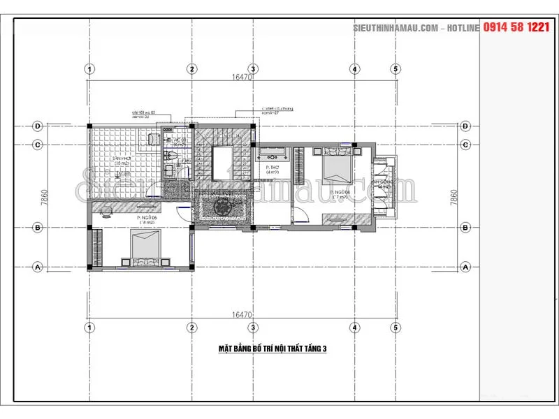Mẫu nhà 3 tầng mặt tiền 8m