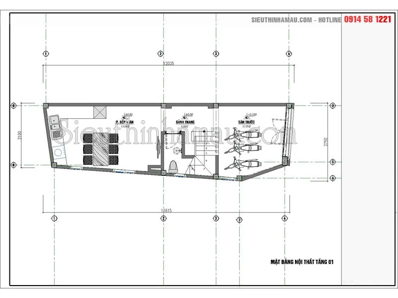 mẫu nhà phố 4x12m