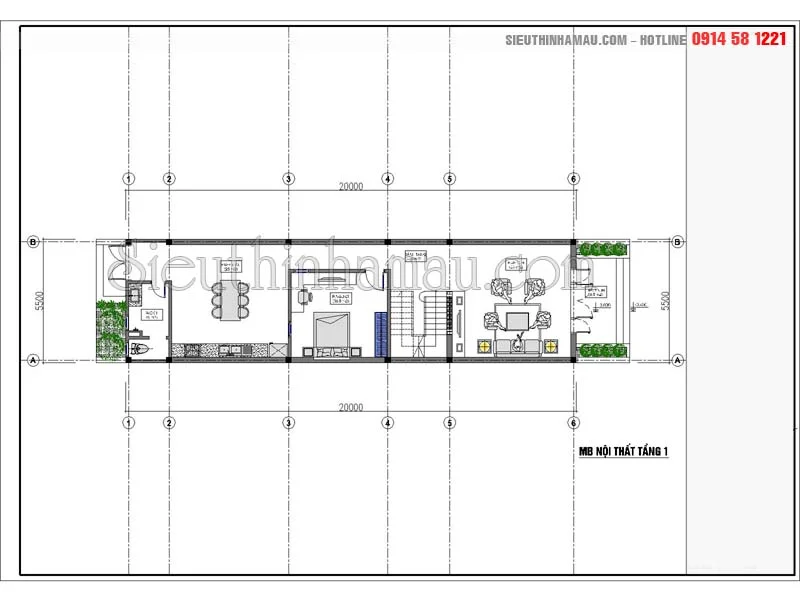 Tư vấn mẫu nhà phố 5x20m 3 tầng đẹp