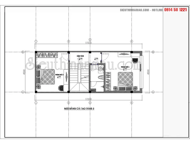 Mẫu thiết kế nhà phố 50m2 4 tầng hiện đại