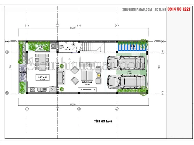 Nhà phố hiện đại mặt tiền 7m