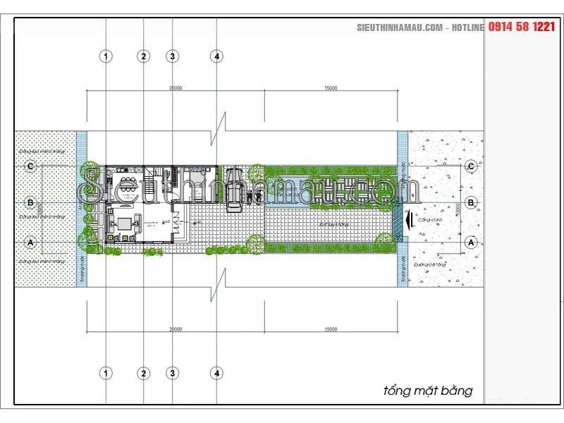Thiết kế biệt thự 3 tầng 2 mặt tiền