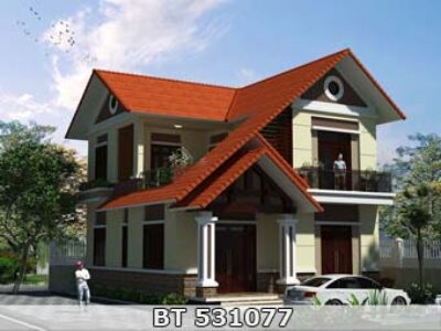 thiết kế nhà 2 tầng mái ngói