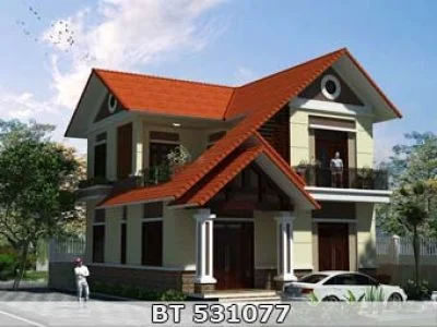 thiết kế nhà 2 tầng mái ngói