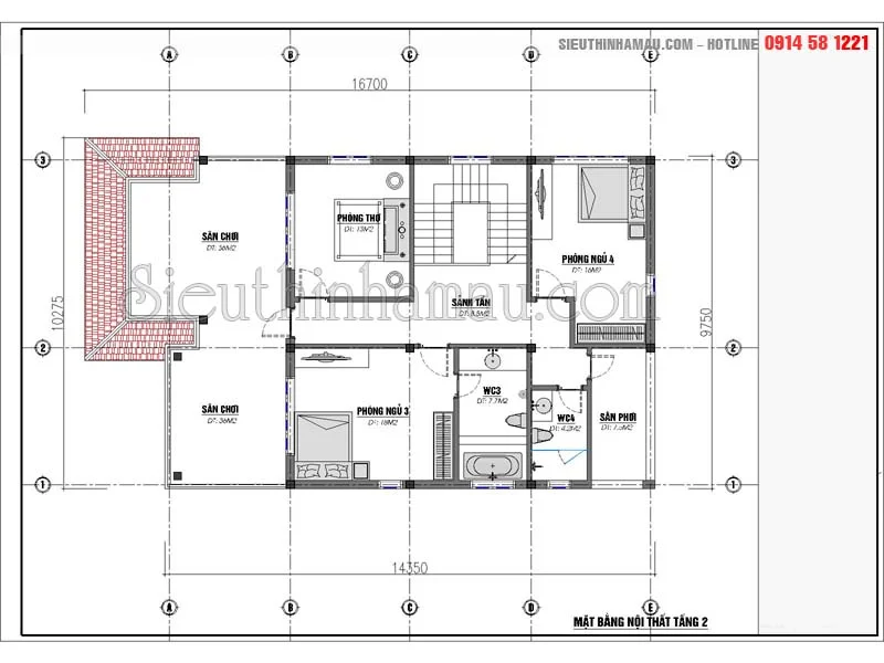 Thiết kế nhà 2 tầng mặt tiền 10m