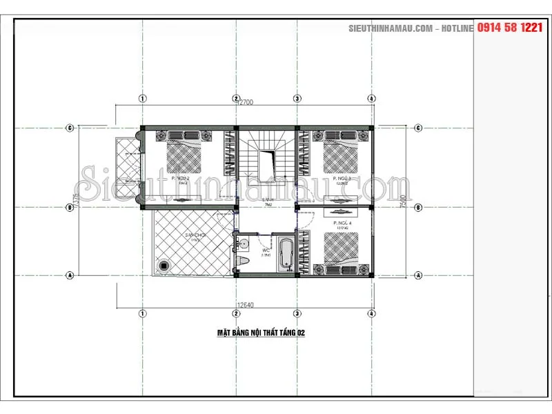 Thiết kế nhà 3 tầng 7x12m