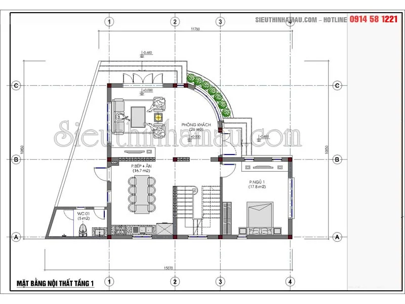 Thiết kế nhà 3 tầng 90m2