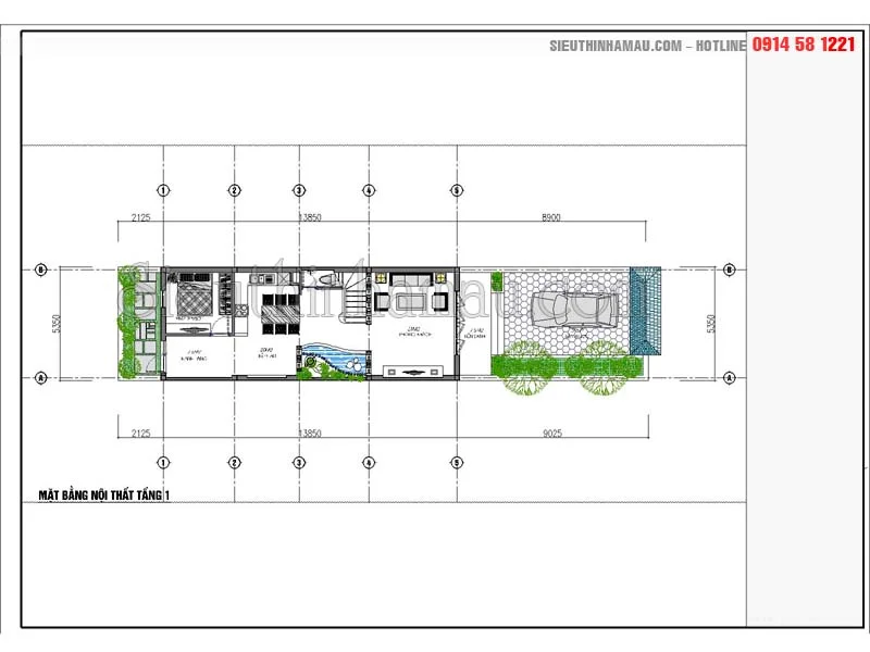 Tư vấn thiết kế nhà 5x16m đẹp 3 tầng 1 mặt tiền