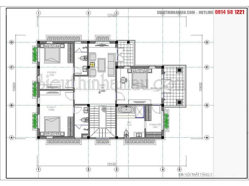 Thiết kế nhà đẹp 10x15m