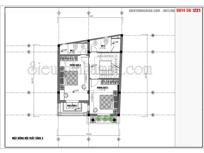 Mẫu thiết kế nhà đẹp 65m2 4 tầng