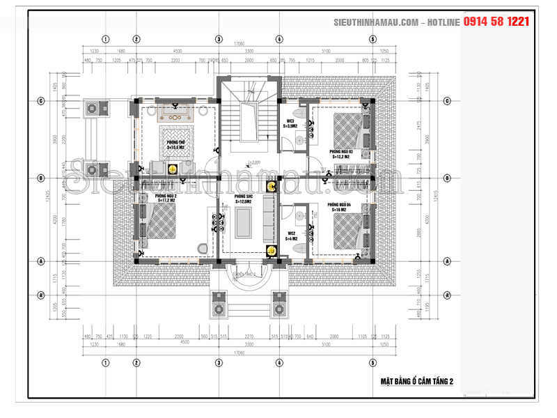 [Share] bản vẽ thiết kế biệt thự 2 tầng full | Siêu thị nhà mẫu