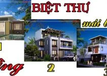 Thiết kế biệt thự 1 2 3 tầng mái bằng đẹp hiện đại.