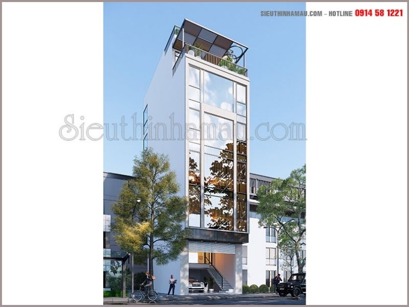 Thiết kế nhà phố 6 tầng có 1 tầng hầm nổi ở Hà Nội NP1080722 | Siêu thị nhà  mẫu