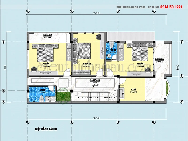 KTS tư vấn thiết kế biệt thự 2 tầng 120m2 Tân cổ điển BT1271123 - Ảnh 7