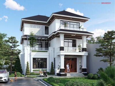 KTS thiết kế biệt thự 3 tầng 150m2 7 phòng ngủ BT111026