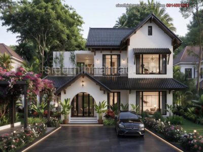 "Mới toanh" mẫu thiết kế nhà 2 tầng 13x8m mái ngói siêu đẹp BT1161026