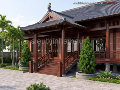 Thiết kế nhà gỗ kiểu Nhật Bản 1 tầng 180m2 BT3161026